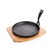 BANQUET Patelnia żeliwna na drewnianej desce, 22cm Grada 40LP002