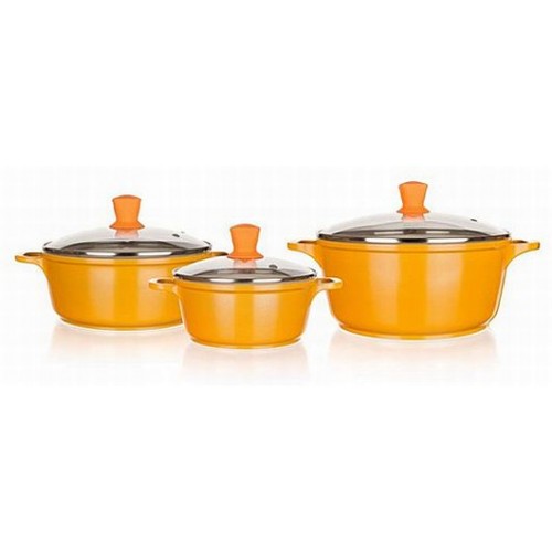 BANQUET Gourmet Ceramia Zestaw 3 garnków Orange 40SBSETCCO
