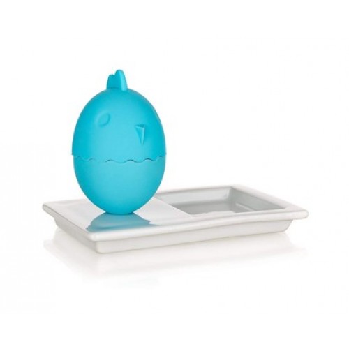 BANQUET 2w1 Silikonowa podstawka na jajko z talerzykiem BLUE 60338012B