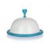 BANQUET Taca na ciasto z pokrywką 15 cm Color Plus Blue biały/niebieski 60338021B
