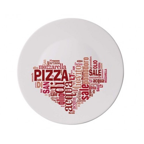 BORMIOLI Talerz do pizzy PIZZA 33 cm I LOVE PIZZA RED 05419320E