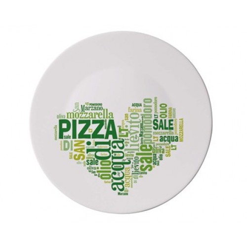 BORMIOLI Talerz do pizzy PIZZA 33 cm I LOVE PIZZA GREEN 05419320F