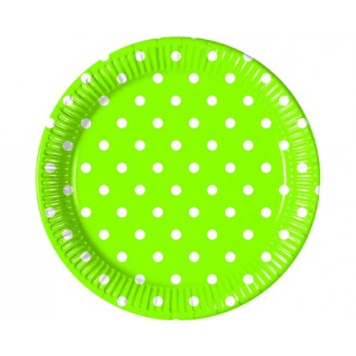 PROCOS Talerze papierowe 8 sztuk 23 cm Green Dots Zielone 4483204 PROCOS Talerze papierowe 8 sztuk 23 cm Green Dots Zielone 4483204