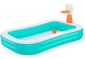 BESTWAY Dunk N' Splash Dmuchany basen z obręczą do koszykówki, 251 x 168 x 102 cm 54445