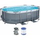 BESTWAY Power Steel Basen stelażowy 305 x 200 x 84 cm, z filtracją kartuszową 5614A