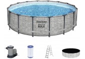 BESTWAY Steel Pro Max Basen stelażowy 488 x 122 cm, z filtracją kartuszową 5619E