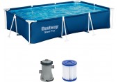BESTWAY Steel Pro Basen stelażowy 300 x 201 x 66 cm, z filtracją kartuszową 56411