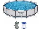 BESTWAY Steel Pro Max Basen stelażowy 366 x 76 cm, z filtracją kartuszową 56416