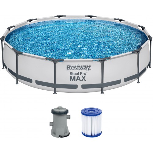 BESTWAY Steel Pro Max Basen stelażowy 366 x 76 cm, z filtracją kartuszową 56416