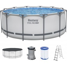 BESTWAY Steel Pro Max Basen stelażowy 366 x 122 cm, z filtracją kartuszową 56420