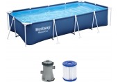 BESTWAY Steel Pro Basen stelażowy 400 x 211 x 81 cm, z filtracją kartuszową 56424
