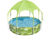 BESTWAY Steel Pro Splash-in-Shade Basen ogrodowy stelażowy z daszkiem 244 x 51 cm 56432