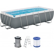 BESTWAY Power Steel Basen stelażowy 404 x 201 x 100 cm, z filtracją kartuszową 56441