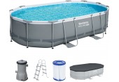 BESTWAY Power Steel Basen stelażowy 488 x 305 x 107 cm, z filtracją kartuszową 56448