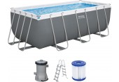 BESTWAY Power Steel Basen stelażowy 412 x 201 x 122 cm, z filtracją kartuszową 56456