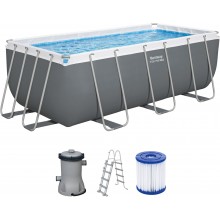 BESTWAY Power Steel Basen stelażowy 412 x 201 x 122 cm, z filtracją kartuszową 56456