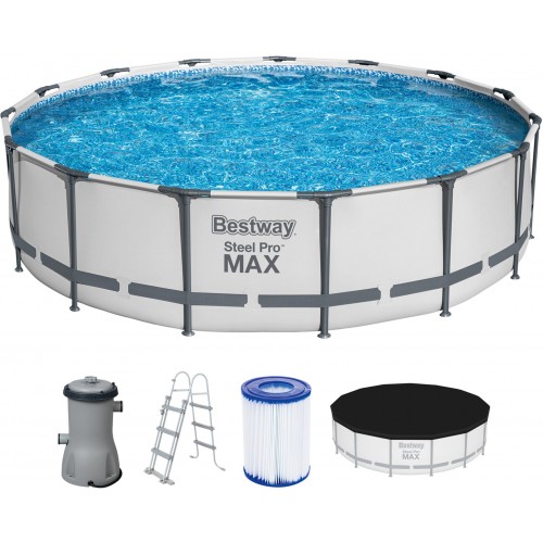 BESTWAY Steel Pro Max Basen stelażowy 457 x 107 cm, z filtracją kartuszową 56488