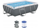 BESTWAY Power Steel Basen stelażowy 282 x 196 x 84 cm, z filtracją kartuszową 56629