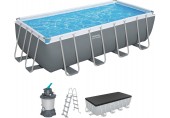 BESTWAY Power Steel Basen stelażowy 488 x 244 x 122 cm, z filtracją piaskową 56671