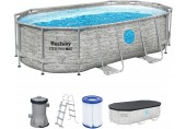 BESTWAY Power Steel Swim Vista Basen 427 x 250 x 100 cm, z filtracją kartuszową 56714