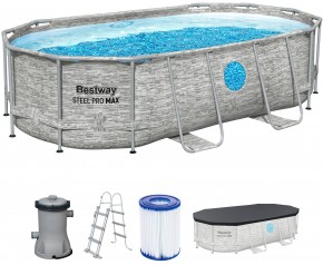 BESTWAY Power Steel Swim Vista Basen 427 x 250 x 100 cm, z filtracją kartuszową 56714