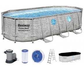 BESTWAY Power Steel Swim Vista Basen 549 x 274 x 122 cm, z filtracją kartuszową 56716