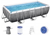 BESTWAY Power Steel Basen stelażowy 404 x 201 x 100 cm, z filtracją kartuszową 56721