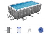 BESTWAY Power Steel Basen stelażowy 412 x 201 x 122 cm, z filtracją kartuszową 56722
