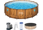 BESTWAY Power Steel Swim Vista Basen stelażowy 488 x 122 cm, z filtracją kartuszową 56725