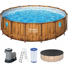 BESTWAY Power Steel Swim Vista Basen stelażowy 488 x 122 cm, z filtracją kartuszową 56725