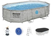 BESTWAY Power Steel Swim Vista Basen stelażowy 488 x 305 x 107 cm, z filtr. piaskową 56946