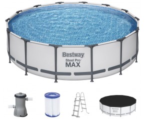 BESTWAY Steel Pro Max Basen stelażowy 427 x 107 cm, z filtracją kartuszową 56950