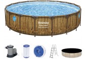 BESTWAY Power Steel Swim Vista Basen stelażowy 549 x 122 cm, z filtracją kartuszową 56977