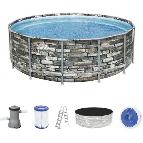 BESTWAY Power Steel Basen stelażowy 427 x 122 cm, z filtracją kartuszową 56993