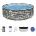 BESTWAY Power Steel Basen stelażowy 427 x 122 cm, z filtracją kartuszową 56993