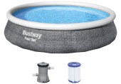BESTWAY Fast Set Rattan Basen 396 x 84 cm, z filtracją kartuszową 57376