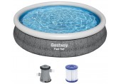 BESTWAY Fast Set Rattan Basen 366 x 76 cm, z filtracją kartuszową 57445