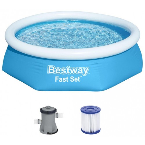 BESTWAY Fast Set Basen rozporowy 244 x 61 cm, z filtracją kartuszową 57450