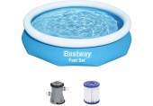 BESTWAY Fast Set Basen rozporowy 305 x 66 cm, z filtracją kartuszową 57458