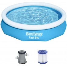 BESTWAY Fast Set Basen rozporowy 305 x 66 cm, z filtracją kartuszową 57458