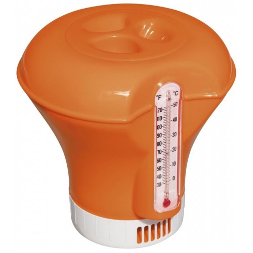 BESTWAY Flowclear Dozownik chemii basenowej z termometrem 18,5 cm, pomarańczowy 58209