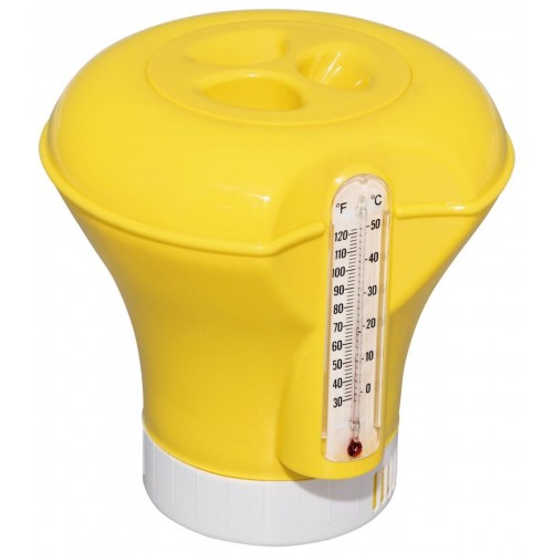 BESTWAY Flowclear Dozownik chemii basenowej z termometrem 18,5 cm, żółty 58209