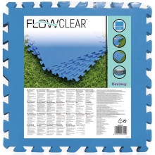 BESTWAY Flowclear Piankowa mata pod basen puzzle 50 x 50 cm, 9 szt, niebieski 58220