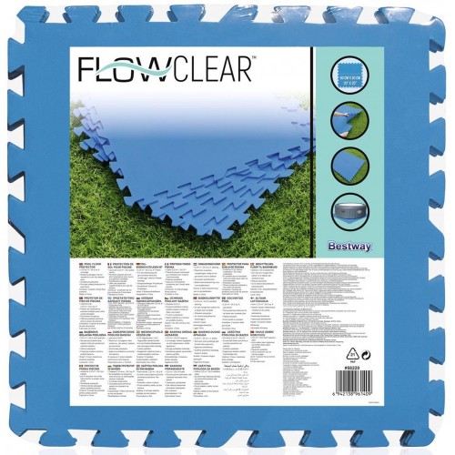 BESTWAY Flowclear Piankowa mata pod basen puzzle 50 x 50 cm, 9 szt, niebieski 58220
