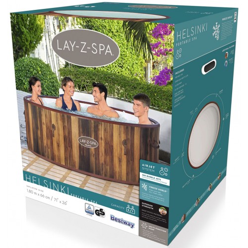 OUTLET!! BESTWAY Lay-Z-Spa Helsinki AirJet Jacuzzi dmuchane, 180 x 66 cm, 5-7 osób 60025