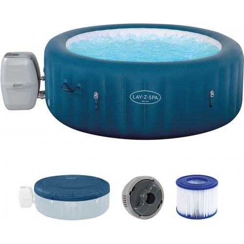 BESTWAY Lay-Z-Spa Milan AirJet Plus Jacuzzi dmuchane, 196 x 71 cm, 4-6 osób 60029