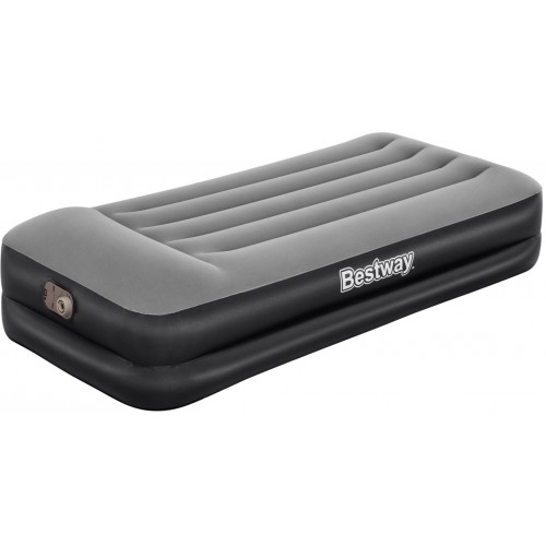 BESTWAY Air Bed Komfort Twin Materac welurowy z pompką, 191 x 97 x 46 cm 67401