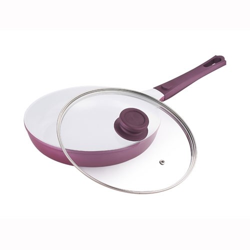 BERGNER Patelnia ceramiczna z pokrywą 24 cm VIOFLAM fioletowa BG-1972 BERGNER Patelnia ceramiczna z pokrywą 24 cm VIOFLAM fioletowa BG-1972