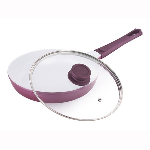 BERGNER Patelnia ceramiczna z pokrywą 26 cm VIOFLAM fioletowa BG-1973