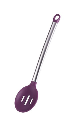 BERGNER Łyżka silikonowa z otworami 34cm FLEXIKITCHEN, fioletowa BG-3362fial